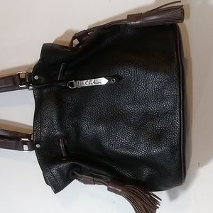 Cole Haan pebbled leather bucket bag